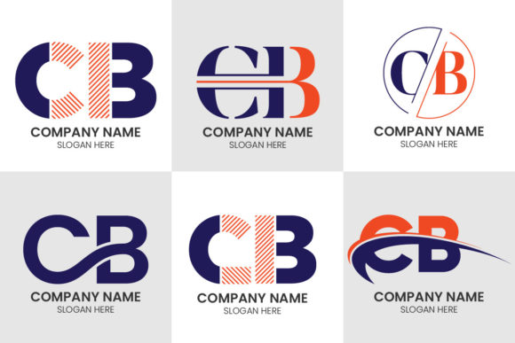 Creative Initial C B Logo Set: Modern Typography for Brands