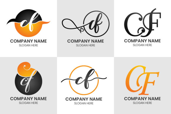 Designing a Powerful Monogram with the Initial Letter C F Logo Set