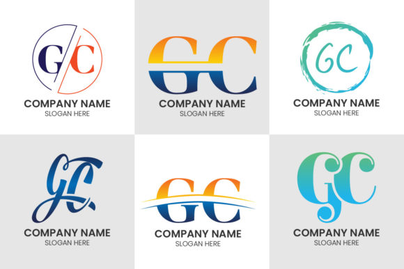 Initial Letter G C Logo Set: Modern Monogram Design