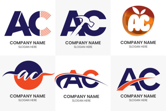 Initial Monogram Letter AC Logo Set: Crafting Timeless Brand Identities