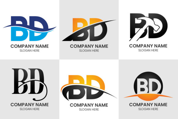 Initial Monogram Letter B D Logo Set: A Modern Branding Asset